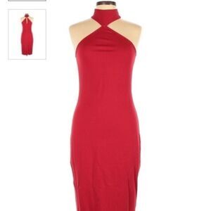 LPA Revolve Red Halter Sleeveless Bodycon Cocktail Dress size large